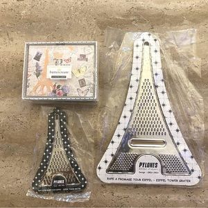 New unique Eiffel Tower grater set with Parisian themed note cards